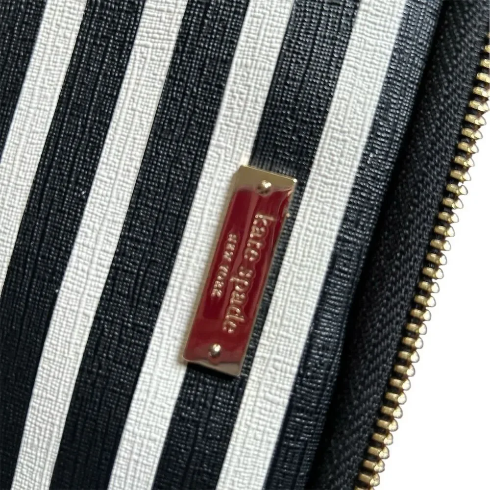Kate Spade‎ Striped Laptop Case Black & White Zippered Unisex